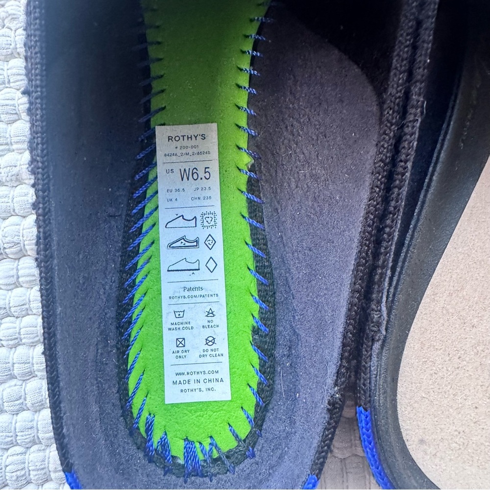 Rothy’s Black Loafer Mule Slip On Horsebit Flat Sz 6.5 Missing Insole - Picture 2 of 7